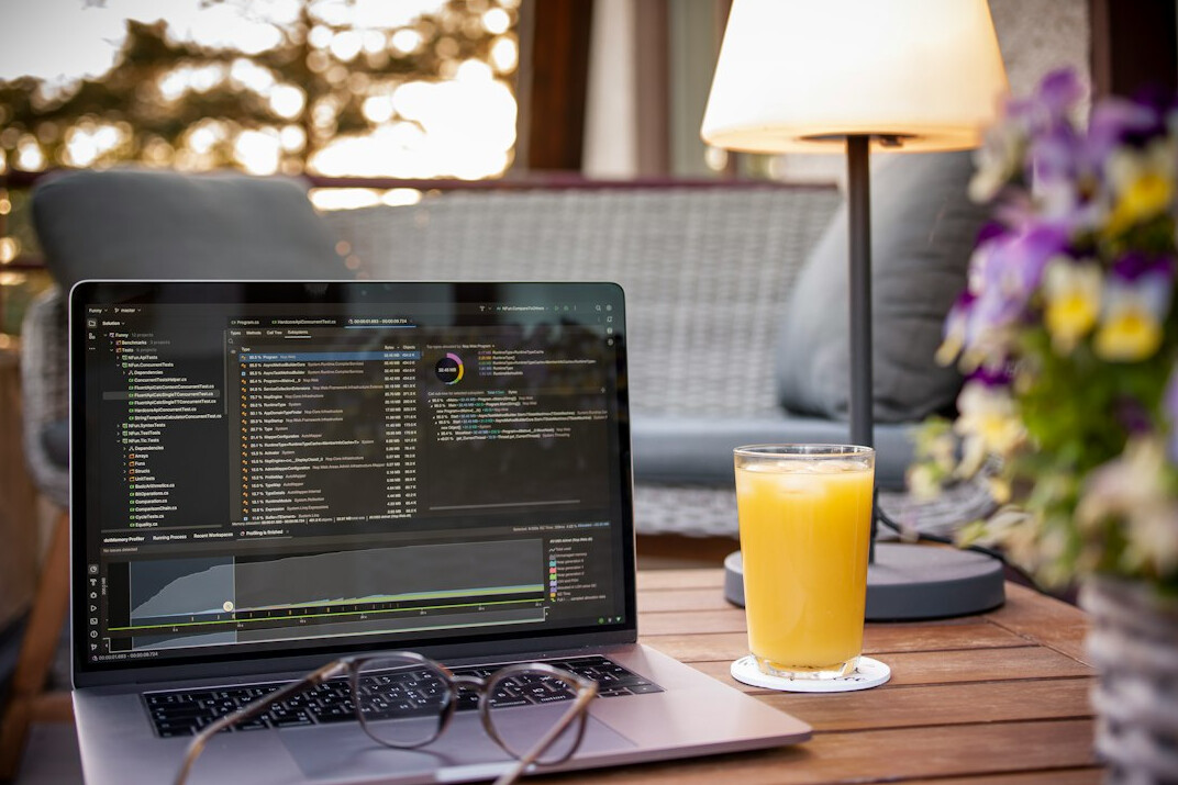 code editor on laptop