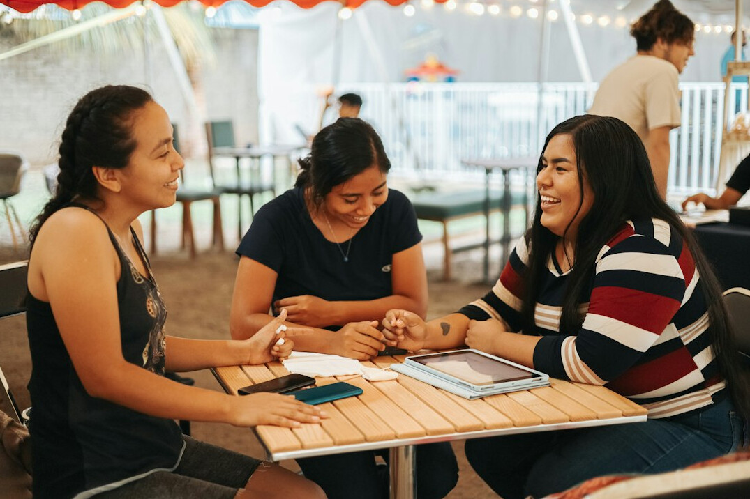 group of students discussing
