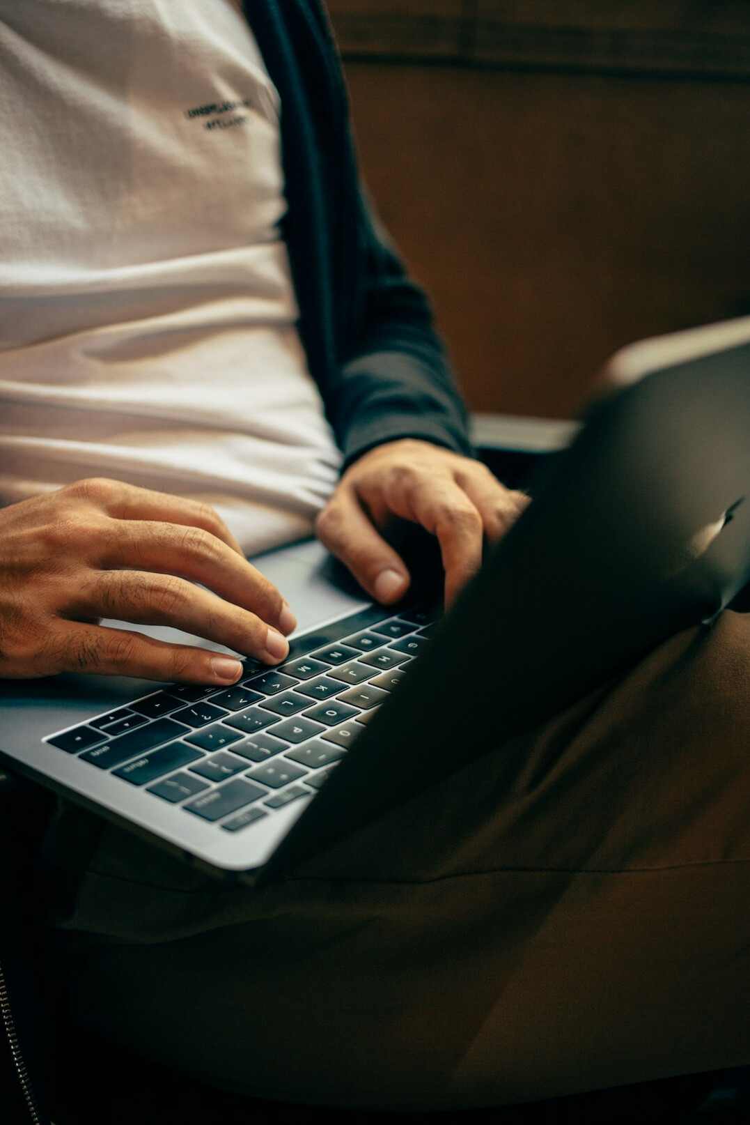 web developer working on laptop