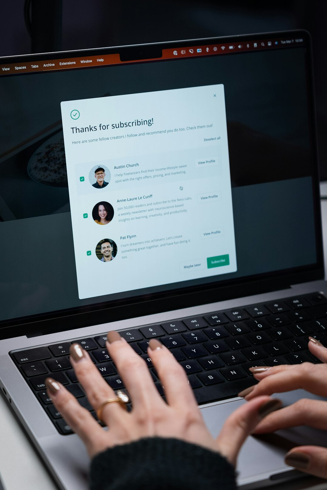 person selecting online course options